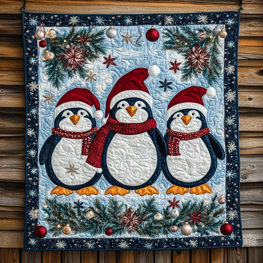 Winter Penguin Quilt Blanket