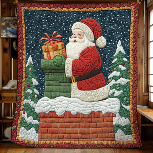 Winter Santa Gift Quilt Blanket