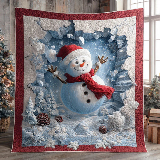 Winter Snowman Quilt Blanket