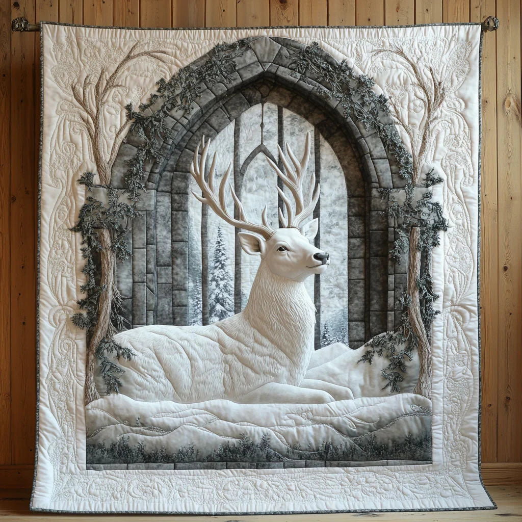 Winter Stag Quilt Blanket
