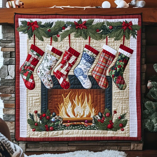 Winter Stocking Quilt Blanket