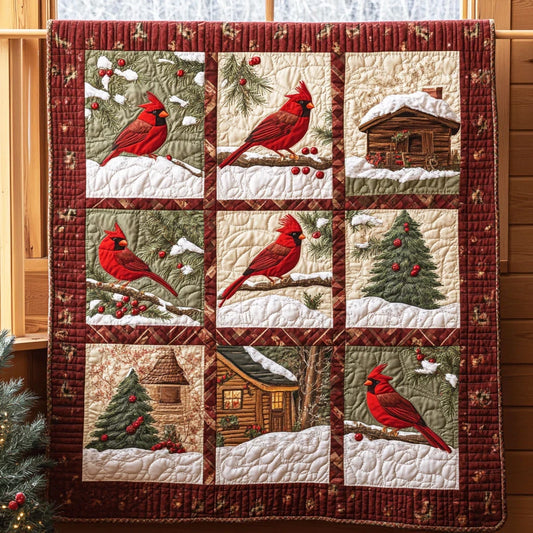 Winter Visitor Quilt Blanket