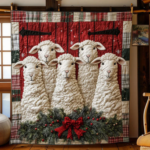 Winter Window Sheep Quilt Blanket