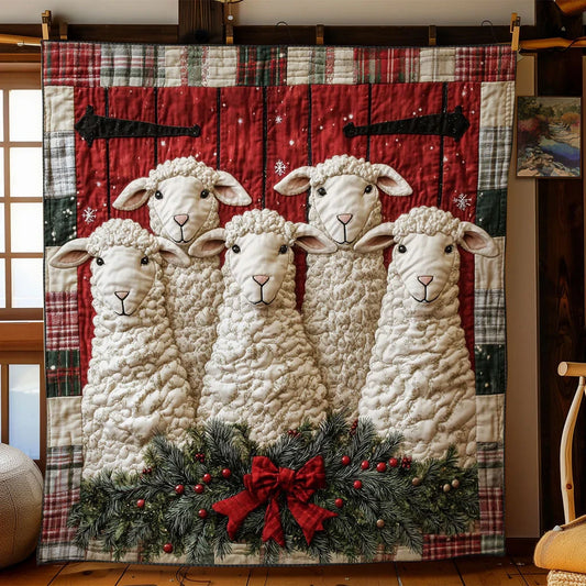 Winter Window Sheep Quilt Blanket