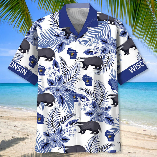Wisconsin Proud Hawaiian Shirt, custom shirt gift for men