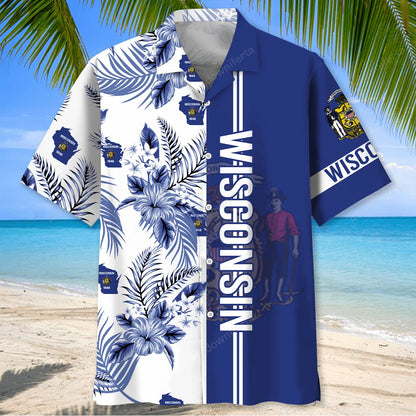 Wisconsin State Nature Hawaiian Shirt, custom shirt gift for men
