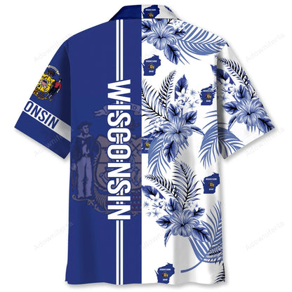 Wisconsin State Nature Hawaiian Shirt, custom shirt gift for men (view 2)