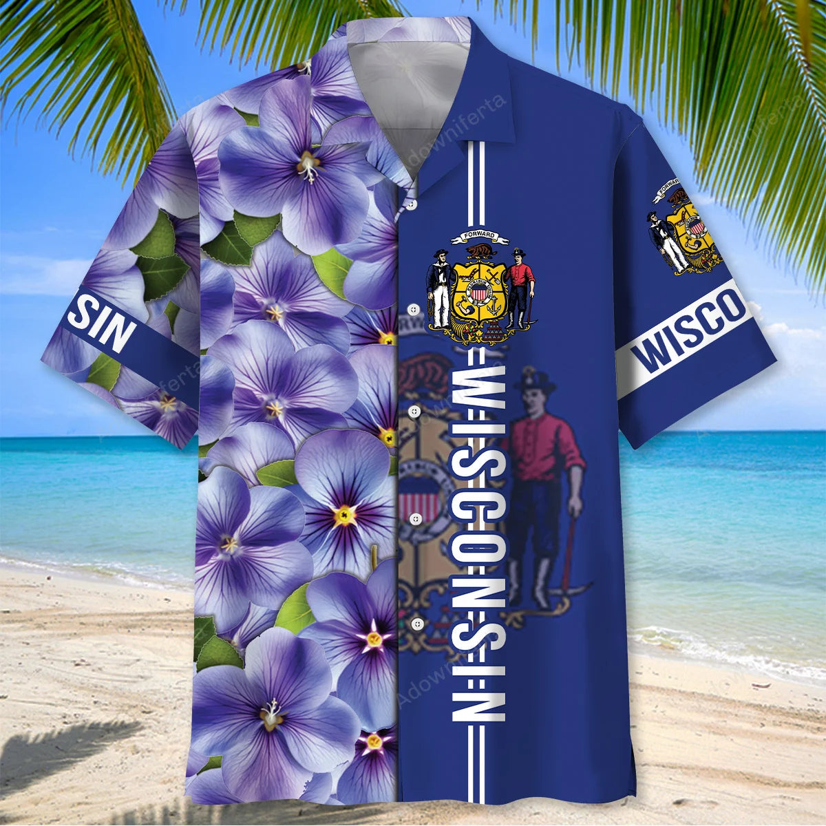 Wisconsin State Proud Hawaiian Shirt, custom shirt gift for men