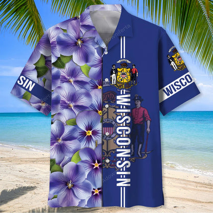 Wisconsin State Proud Hawaiian Shirt, custom shirt gift for men