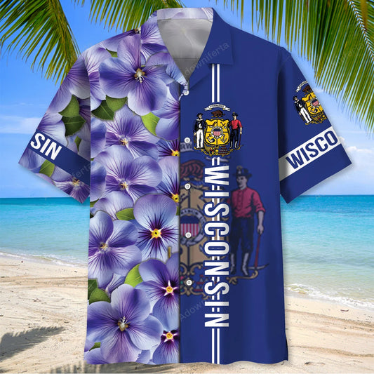 Wisconsin State Proud Hawaiian Shirt, custom shirt gift for men