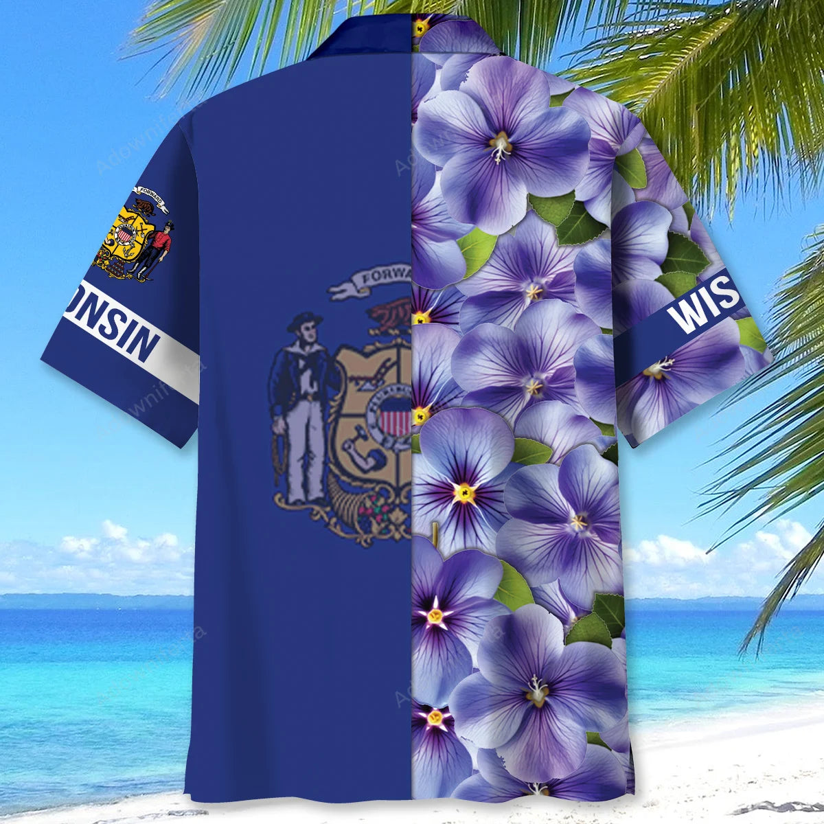 Wisconsin State Proud Hawaiian Shirt, custom shirt gift for men (view 3)