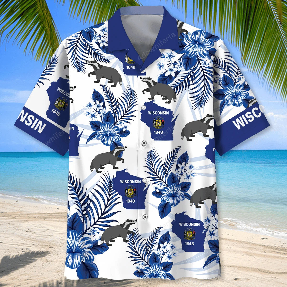 Wisconsin State Proud Hawaiian Shirt, custom shirt gift for men (view 5)
