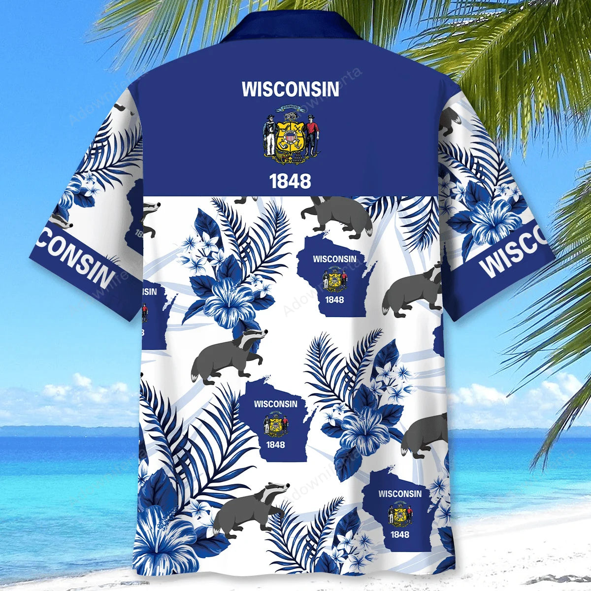 Wisconsin State Proud Hawaiian Shirt, custom shirt gift for men (view 7)