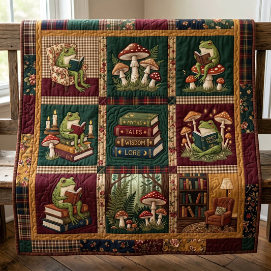 Wisdom Frog Quilt Blanket
