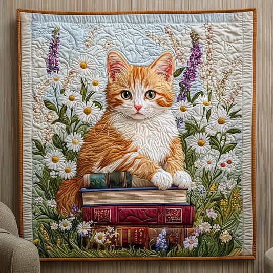 Wise Ginger Cat Quilt Blanket