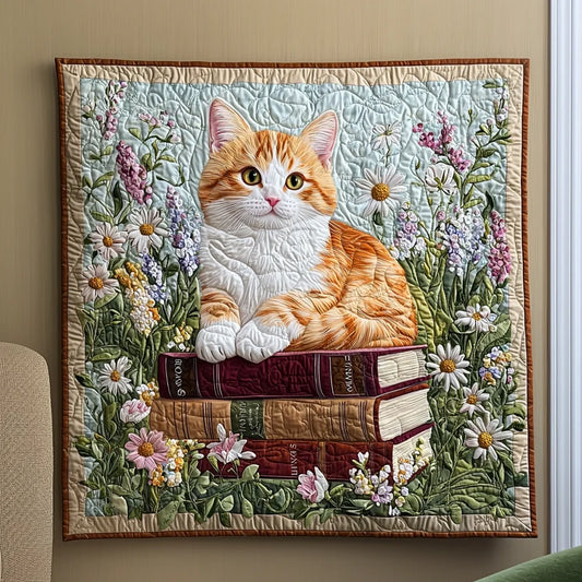 Wise Ginger Cat Quilt Blanket