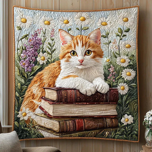 Wise Ginger Cat Quilt Blanket