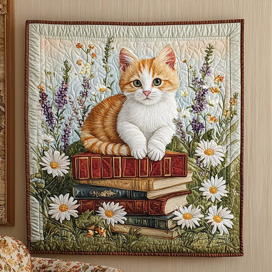Wise Ginger Cat Quilt Blanket