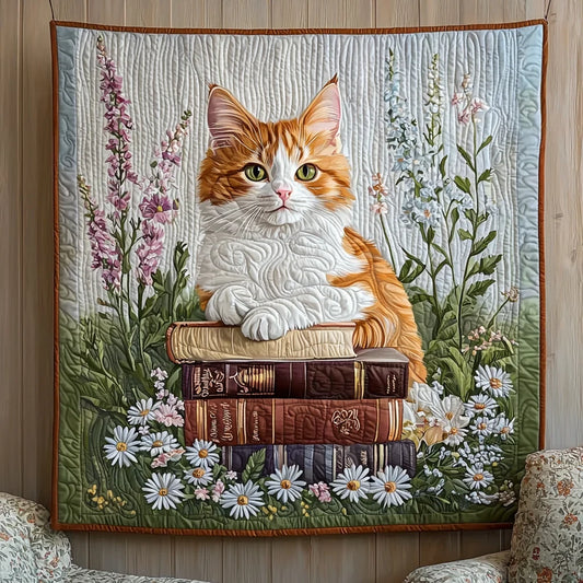 Wise Ginger Cat Quilt Blanket