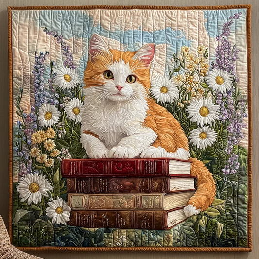 Wise Ginger Cat Quilt Blanket
