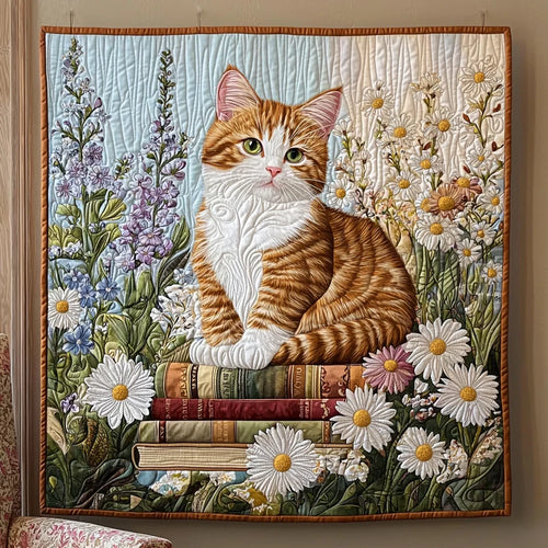 Wise Ginger Cat Quilt Blanket