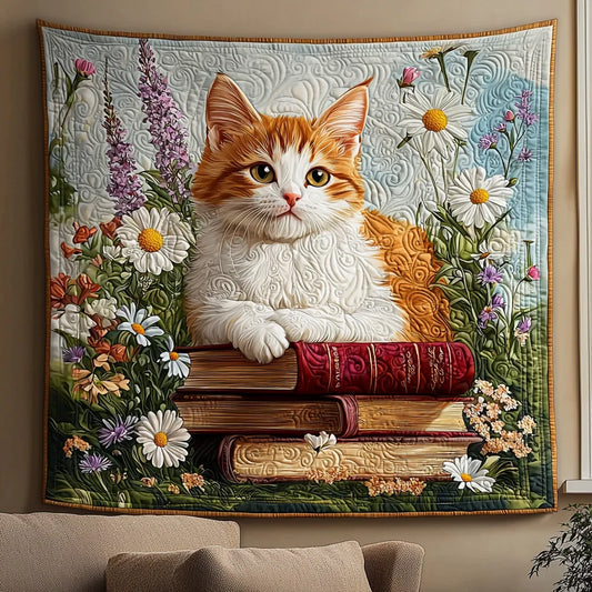 Wise Ginger Cat Quilt Blanket