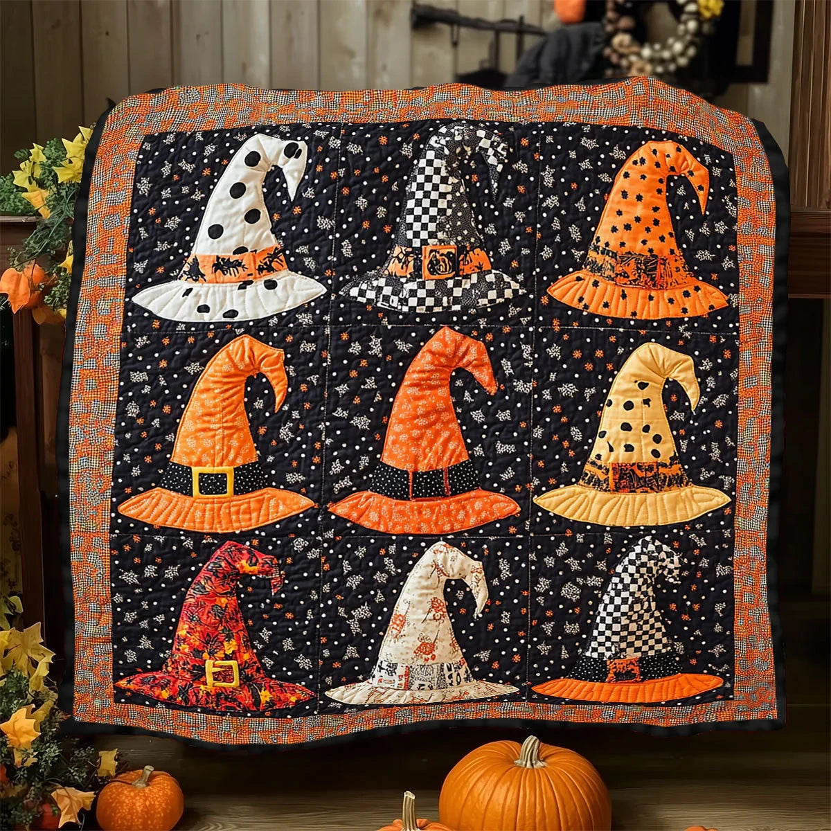 Witch Hat Whimsy Quilt Blanket