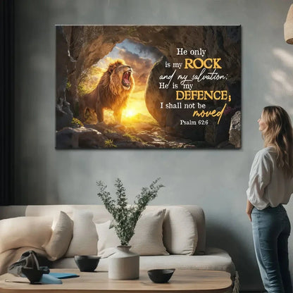 psalm 62 6 kjv he only is my rock and my salvation wall art canvas (Landscape) (view 6)