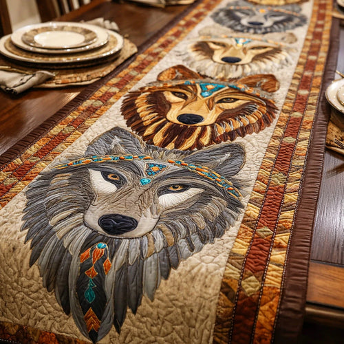 Wolf Moon Path Quilted Table Runner