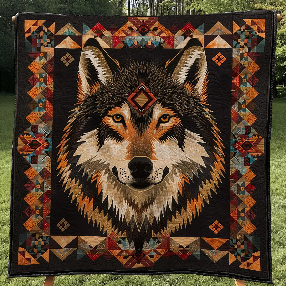 Wolf Native Quilt Blanket