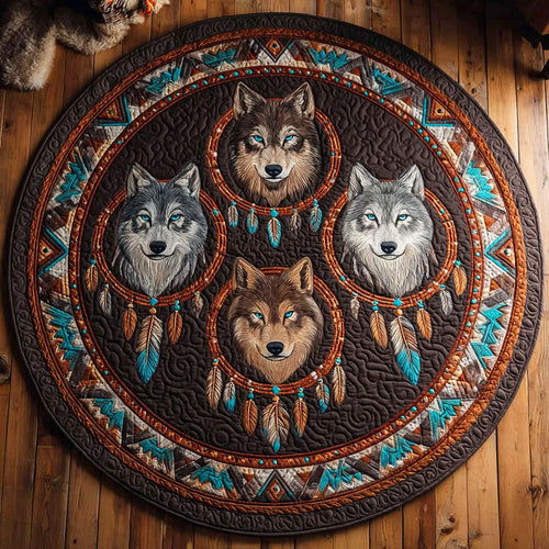 Wolf Totems Quilted Round Mat