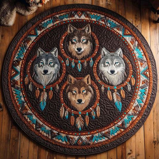 Wolf Totems Quilted Round Mat