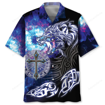 Wolf Legend Hawaiian Shirt, custom shirt gift for men (view 2)