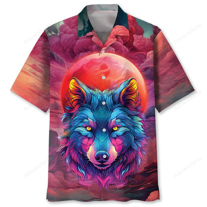 Wolf Moon Hawaiian Shirt, custom shirt gift for men (view 2)