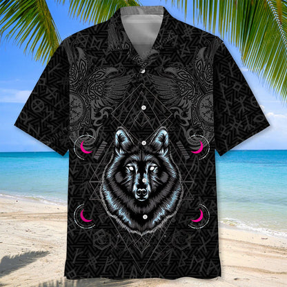 Wolf Viking Hawaiian Shirt, custom shirt gift for men