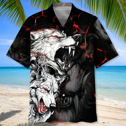 Wolfs Hawaiian Shirt, custom shirt gift for men