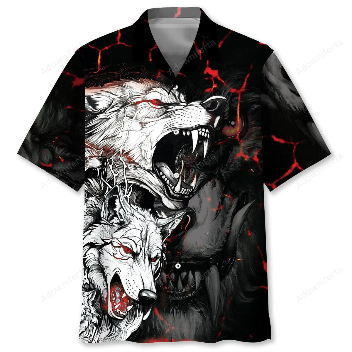 Wolfs Hawaiian Shirt, custom shirt gift for men (view 2)