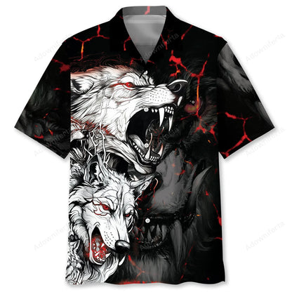Wolfs Hawaiian Shirt, custom shirt gift for men (view 2)