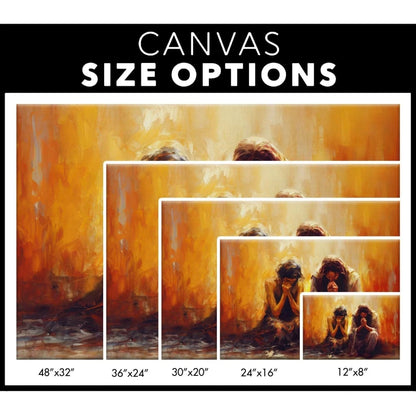 women and jesus praying wall art canvas print (Landscape) (view 5)