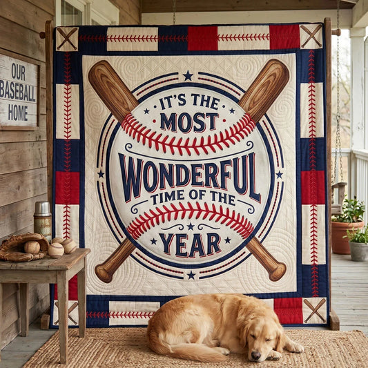 Wonderful Time At The Ballpark Quilt Blanket