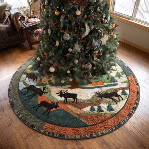 Woodland Dreamscape Christmas Quilted Tree Skirt