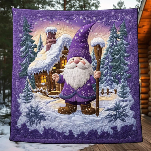 Woodland Gnome Home Quilt Blanket