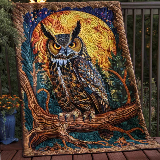 Woodland Owl Quilt Blanket - Quilted Blanket by OtterMia