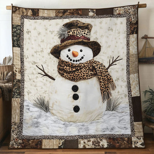 Woodland Snowman Quilt Blanket