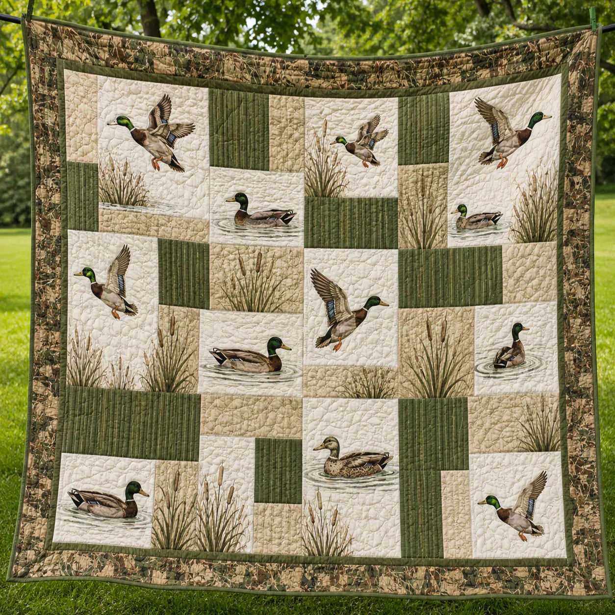 Woodland Wings Quilt Blanket - Quilted Blanket by OtterMia