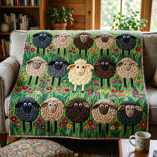 Woolly Friends Quilt Blanket - Quilted Blanket by OtterMia