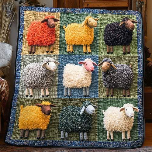 Wooly Rainbow Quilt Blanket