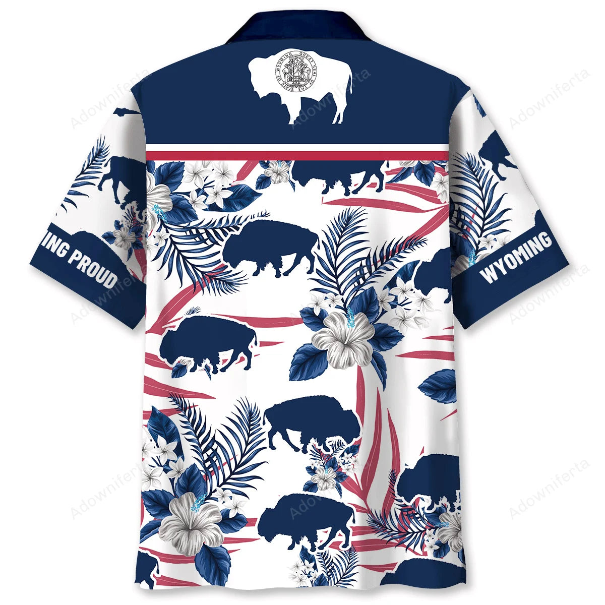 Wyoming Proud Bison Hawaiian Shirt, custom shirt gift for men (view 2)
