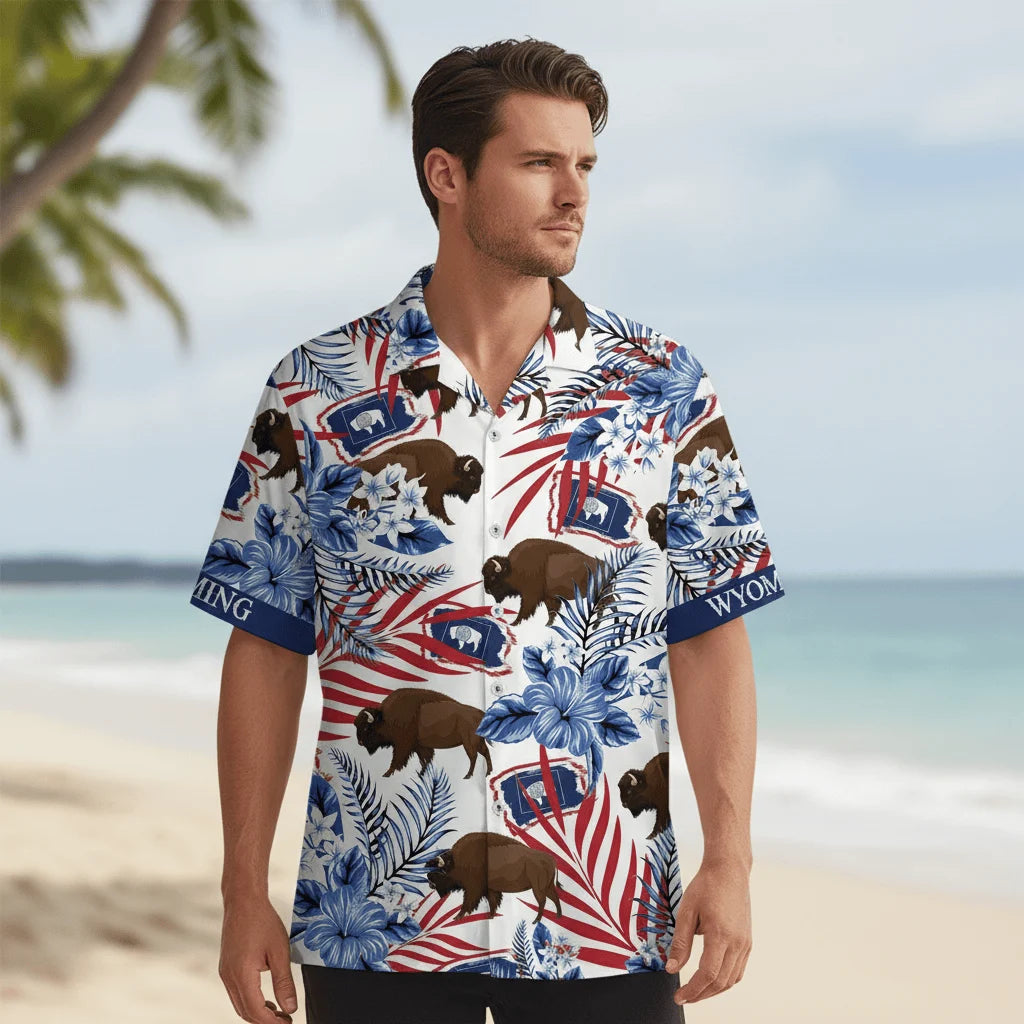Wyoming Proud Hawaiian Shirt, custom shirt gift for men