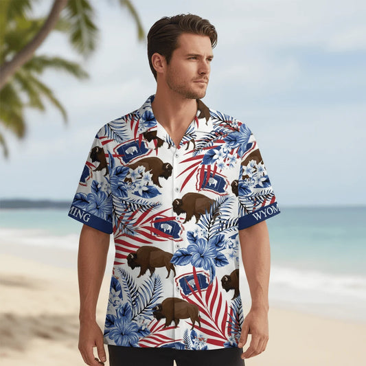 Wyoming Proud Hawaiian Shirt, custom shirt gift for men